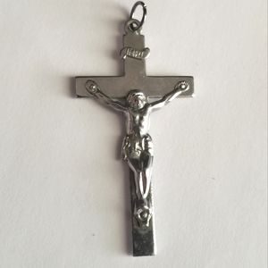 Vintage crucifix cross pendant silver tone religious Christian Catholic